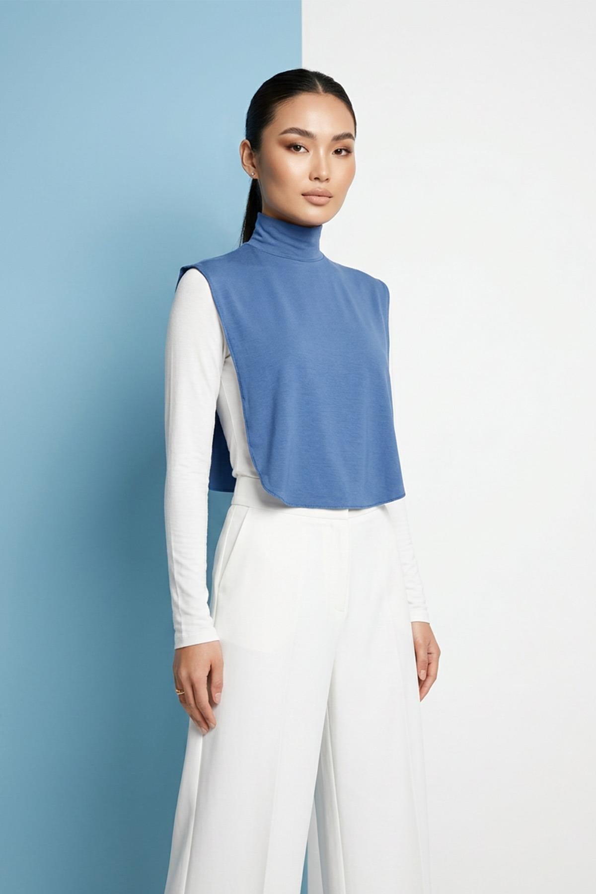 Soft Cotton-Blend High-Neck Sleeveless Modesty Top