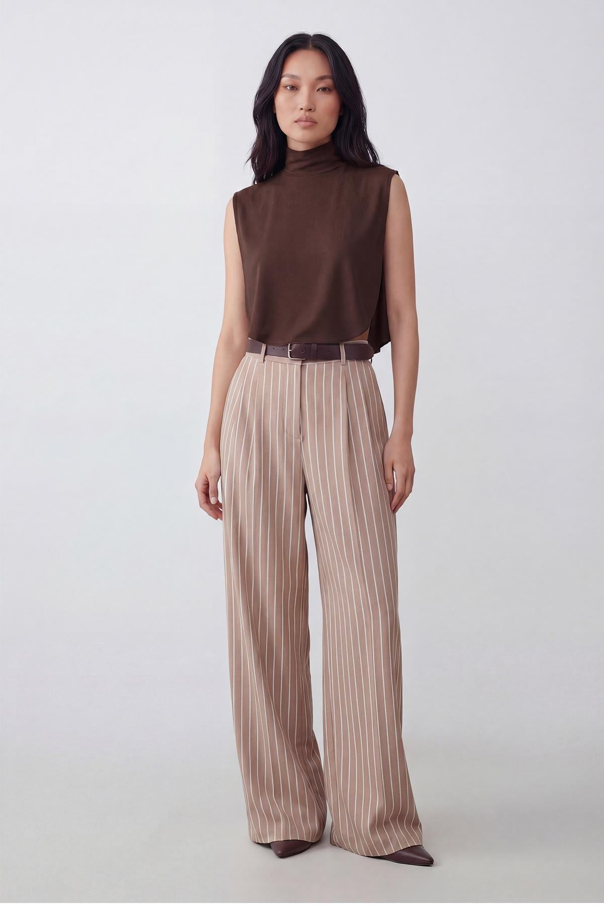 Soft Cotton-Blend High-Neck Sleeveless Modesty Top