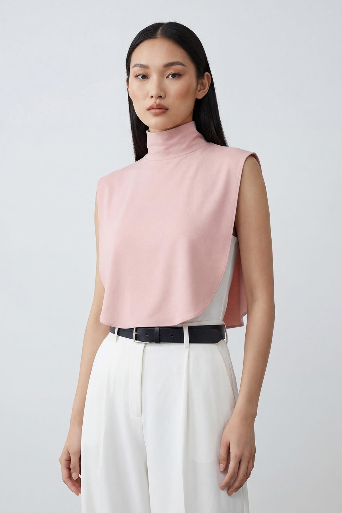 Soft Cotton-Blend High-Neck Sleeveless Modesty Top
