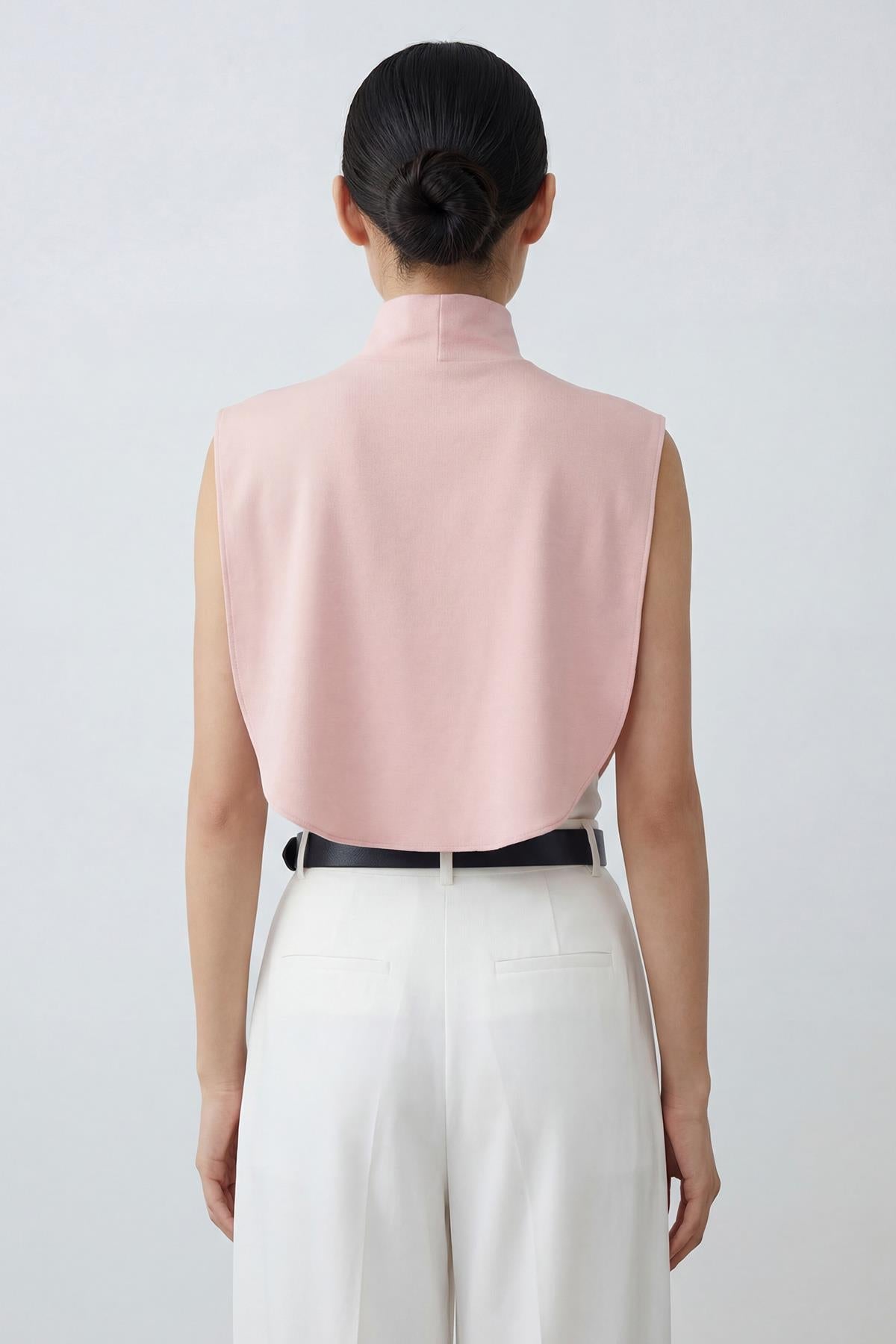 Soft Cotton-Blend High-Neck Sleeveless Modesty Top