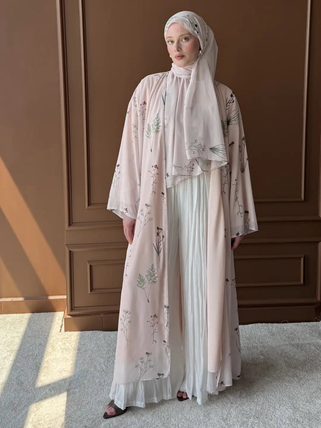 Chiffon Abaya and Shawl Set