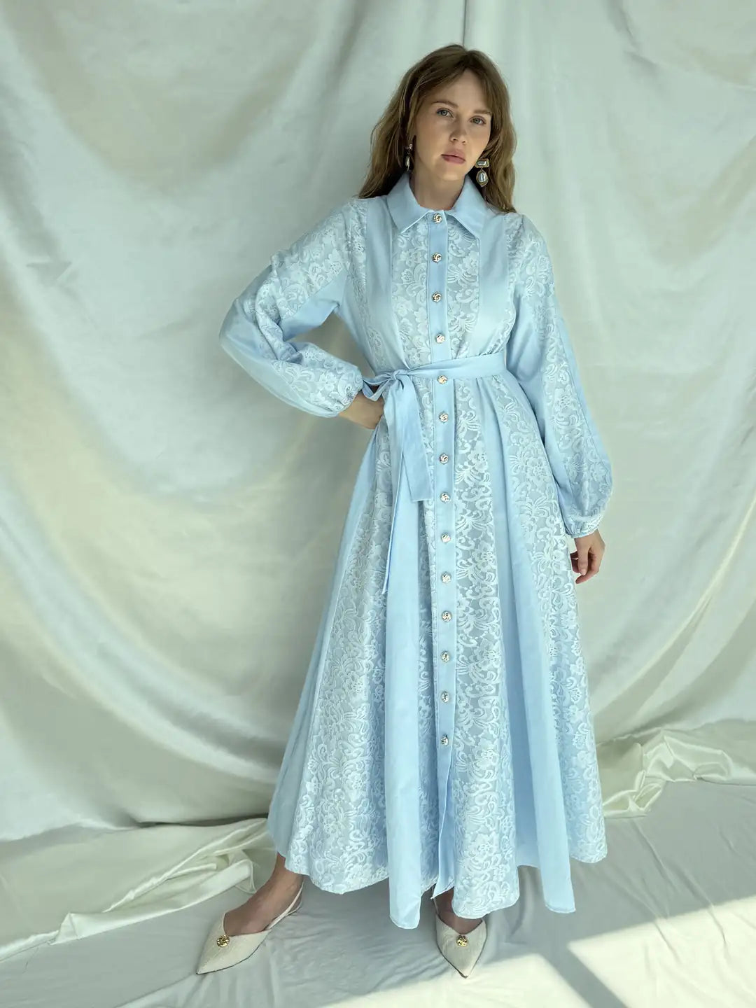 Modest Lace fabric Dress