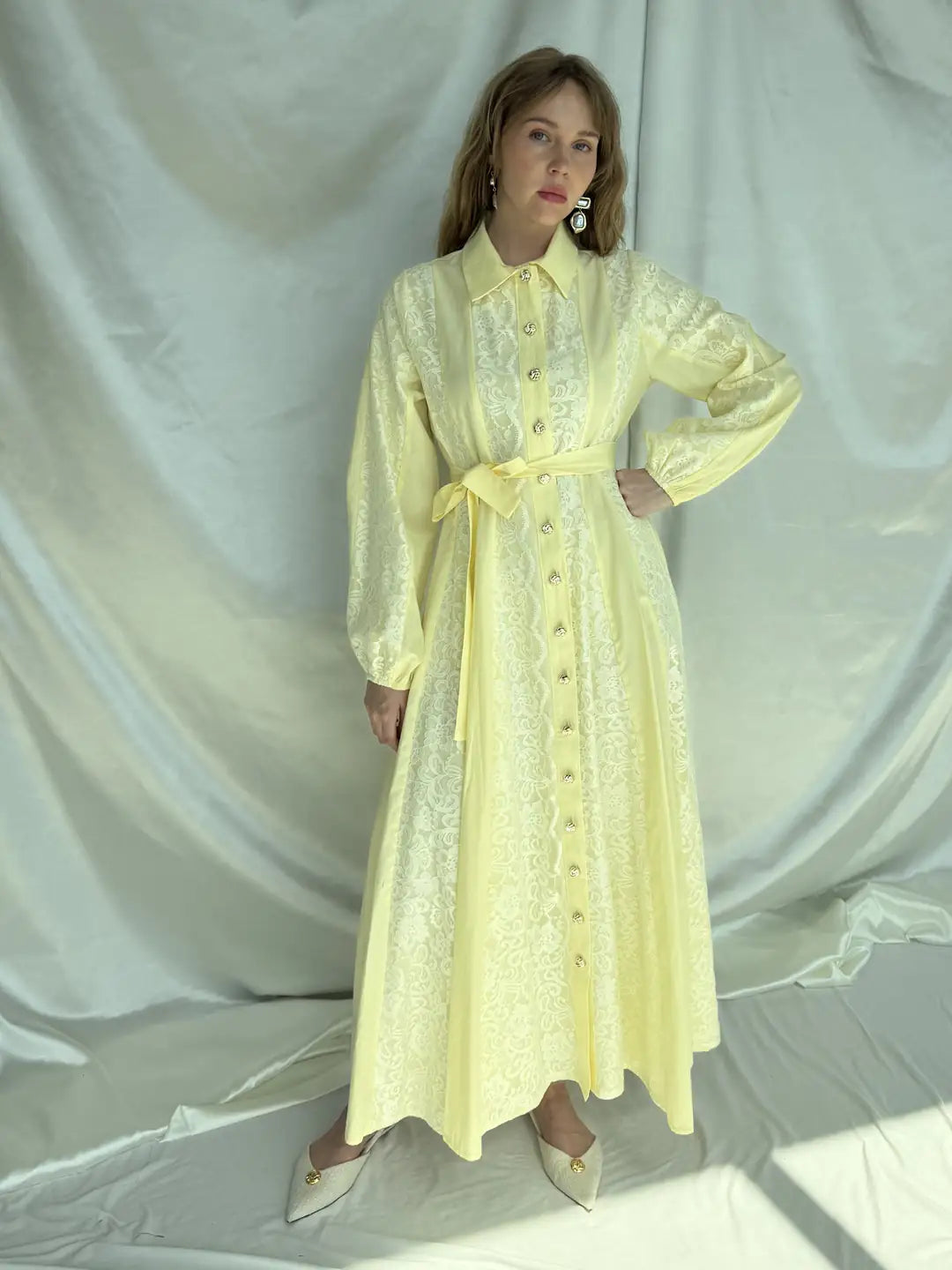 Modest Lace fabric Dress
