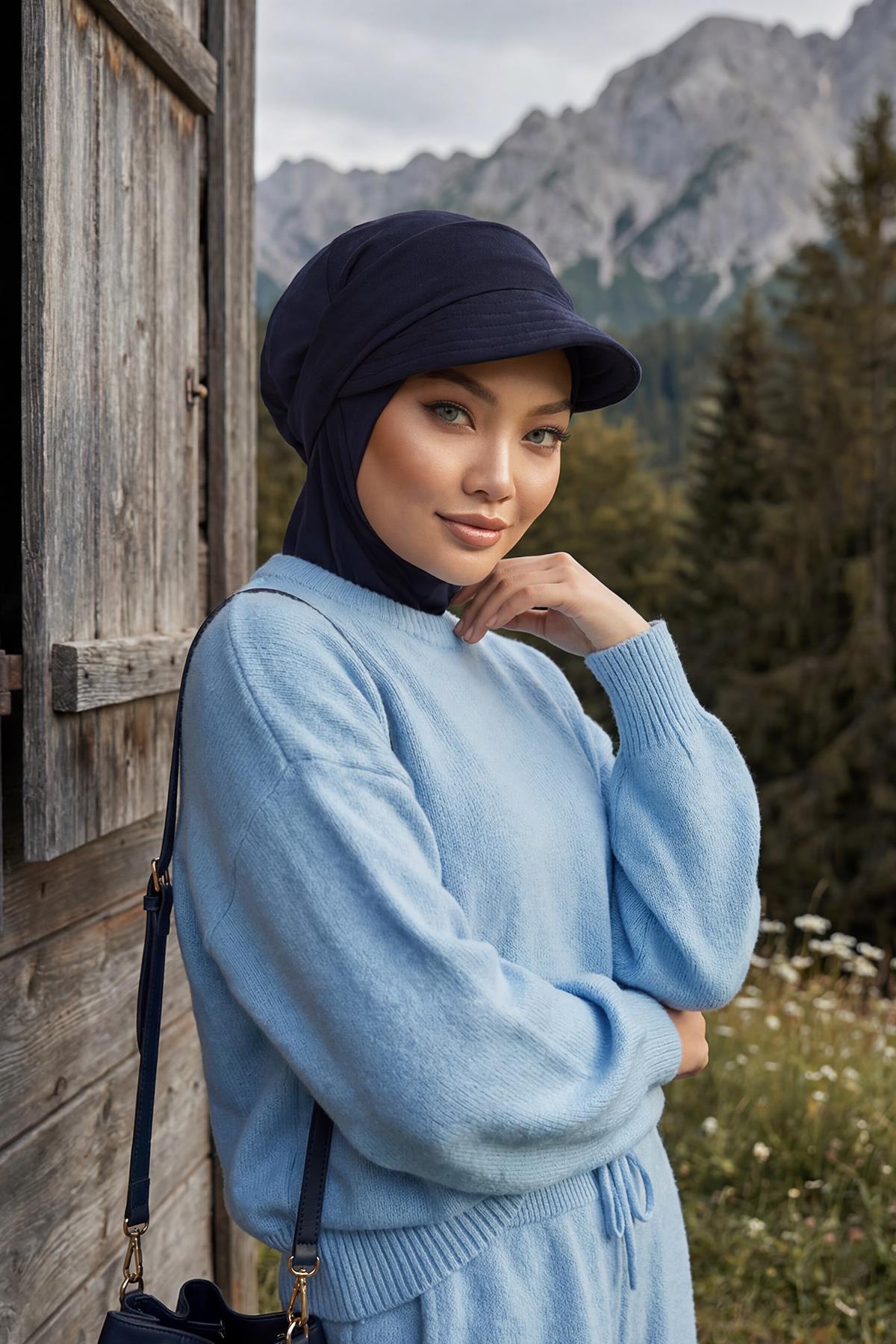 Jersey Hijab Cap with Removable Visor