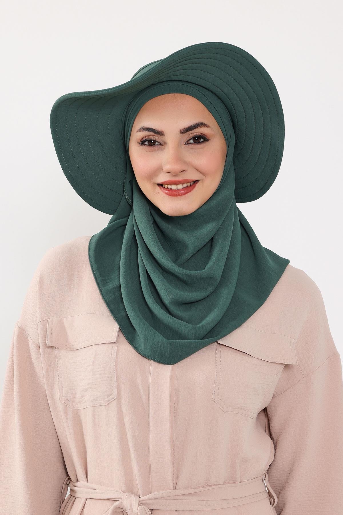 Capped Instant Turban Hijab with Removable Back Bow