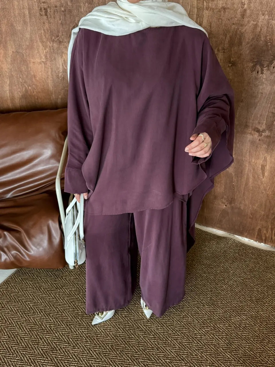 Cupra Shawl Collar Two-Piece Set
