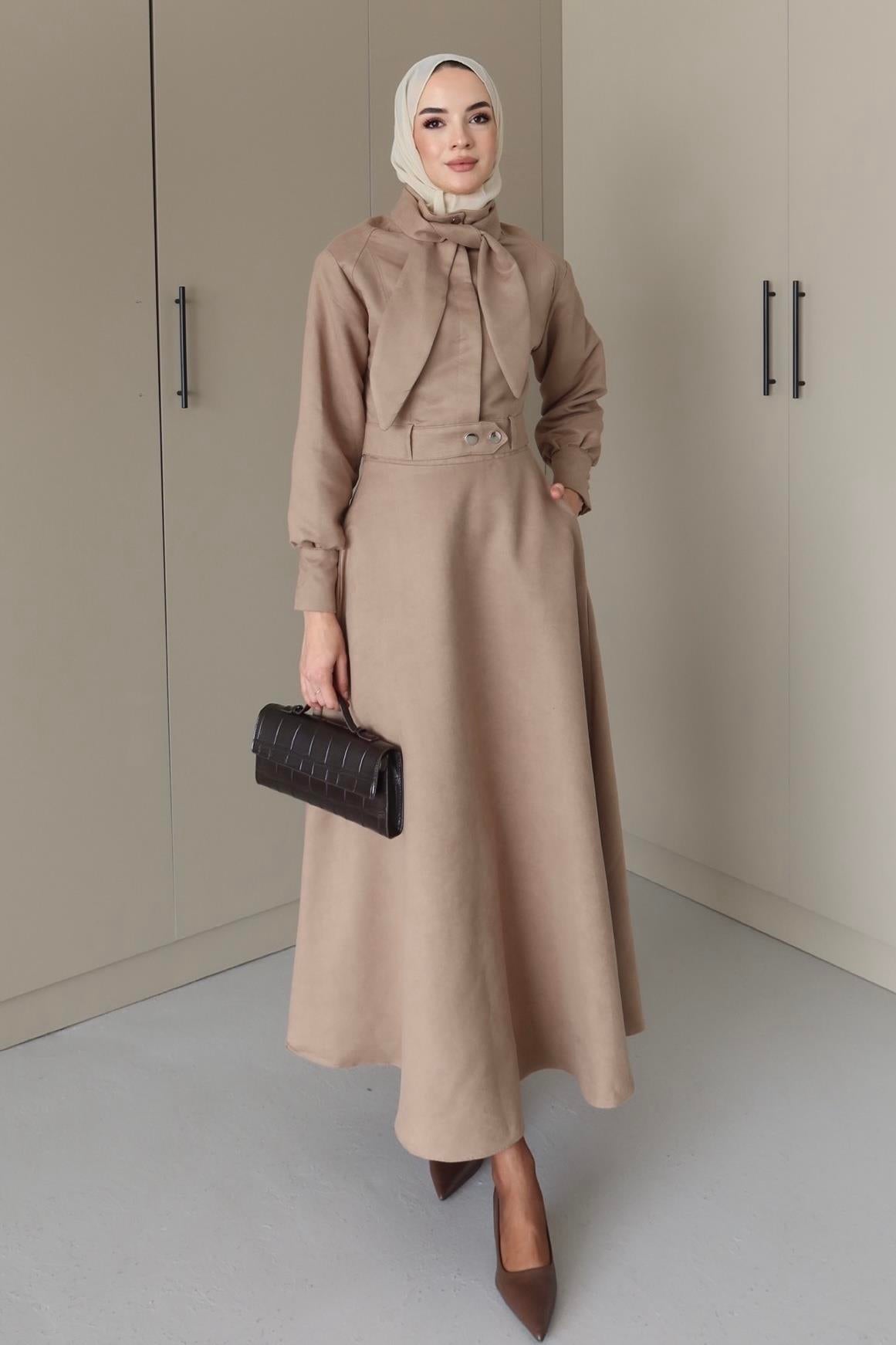 Nubuck Soft Fabric Set with Scarf Detail SK021