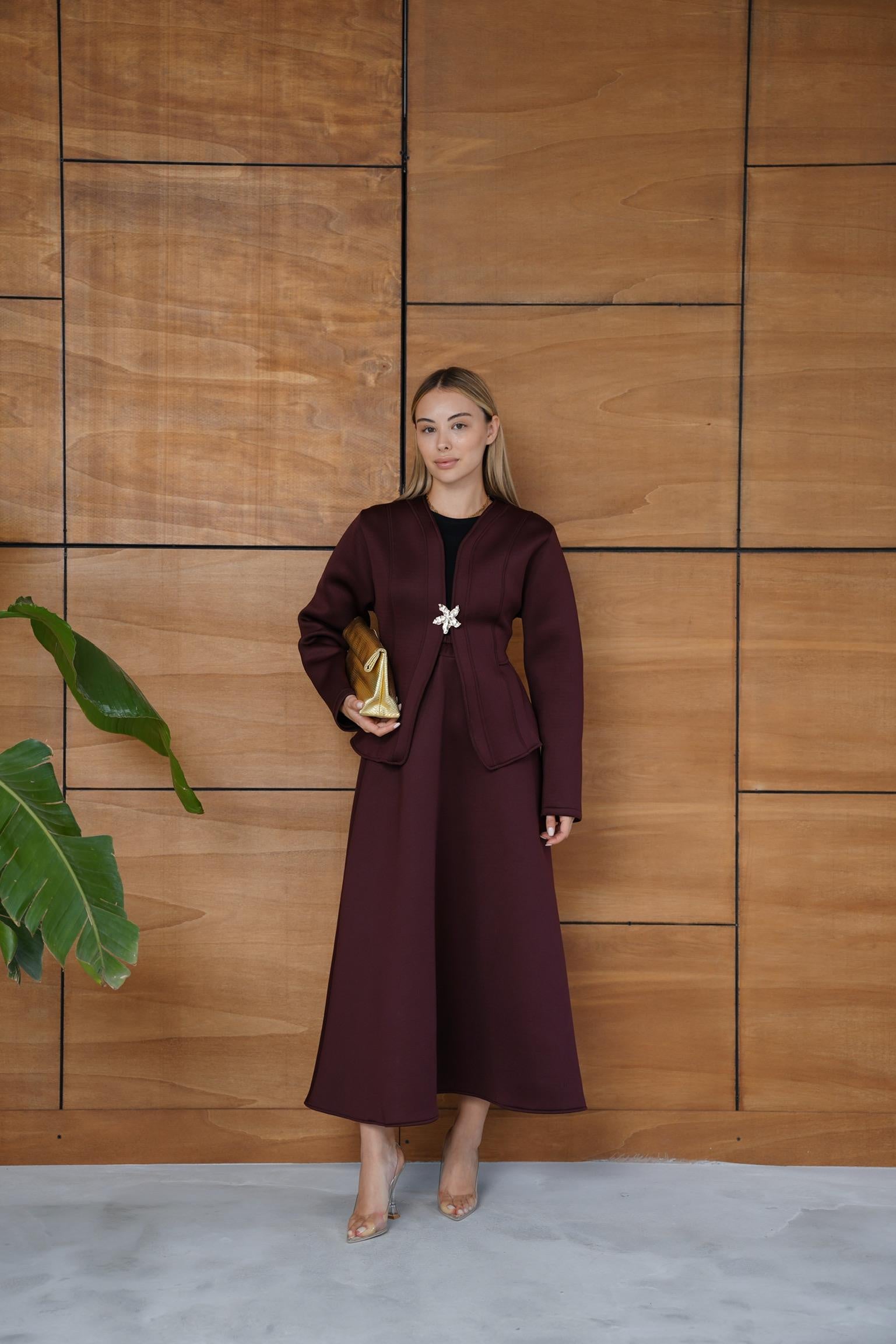 Elegant scuba fabric Two-Piece Skirt Set – ST011