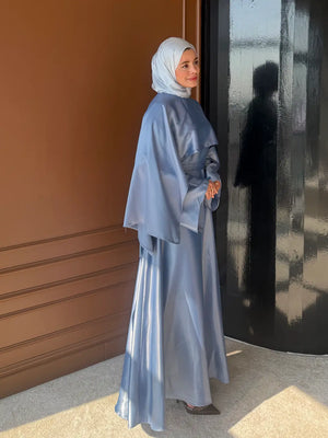 Flowing Maxi Dress with Cape Overlay — Mavi