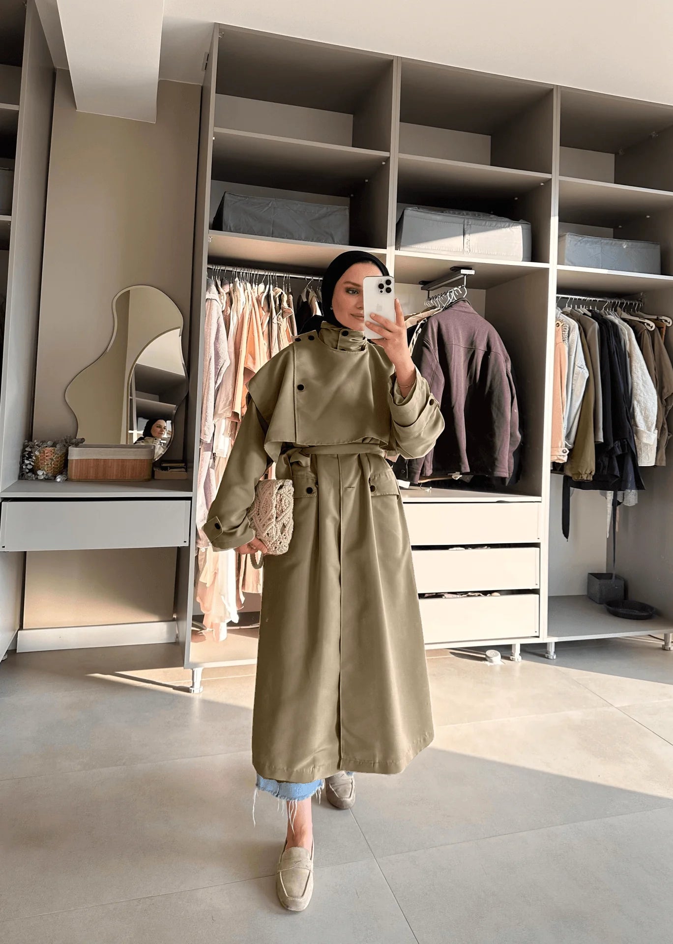 Elegant Long Trench Coat – JK004