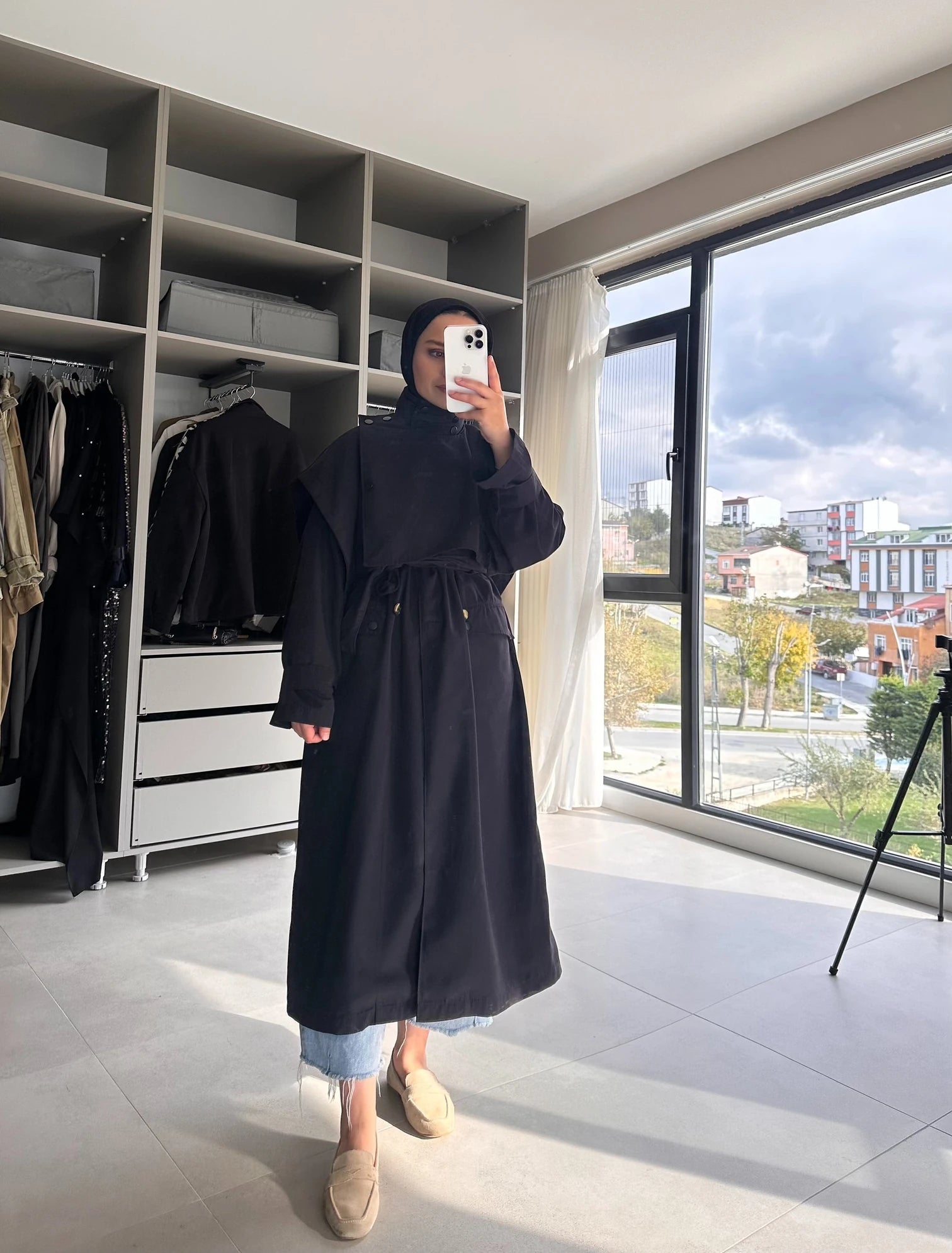 Elegant Long Trench Coat – JK004