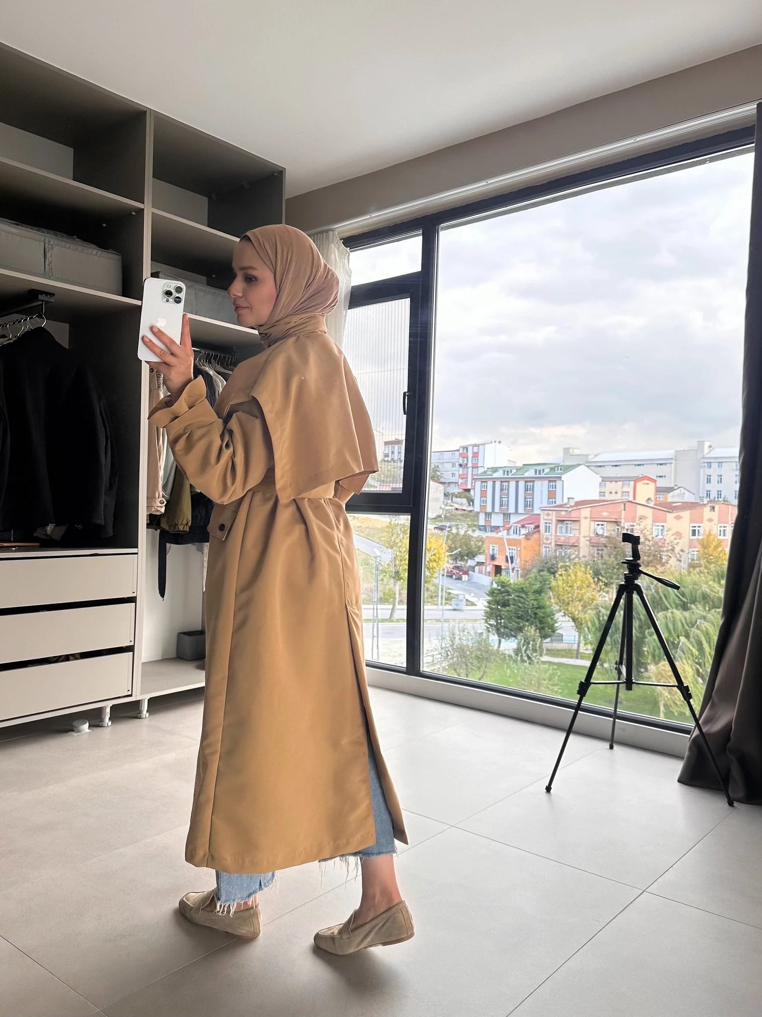 Elegant Long Trench Coat – JK004