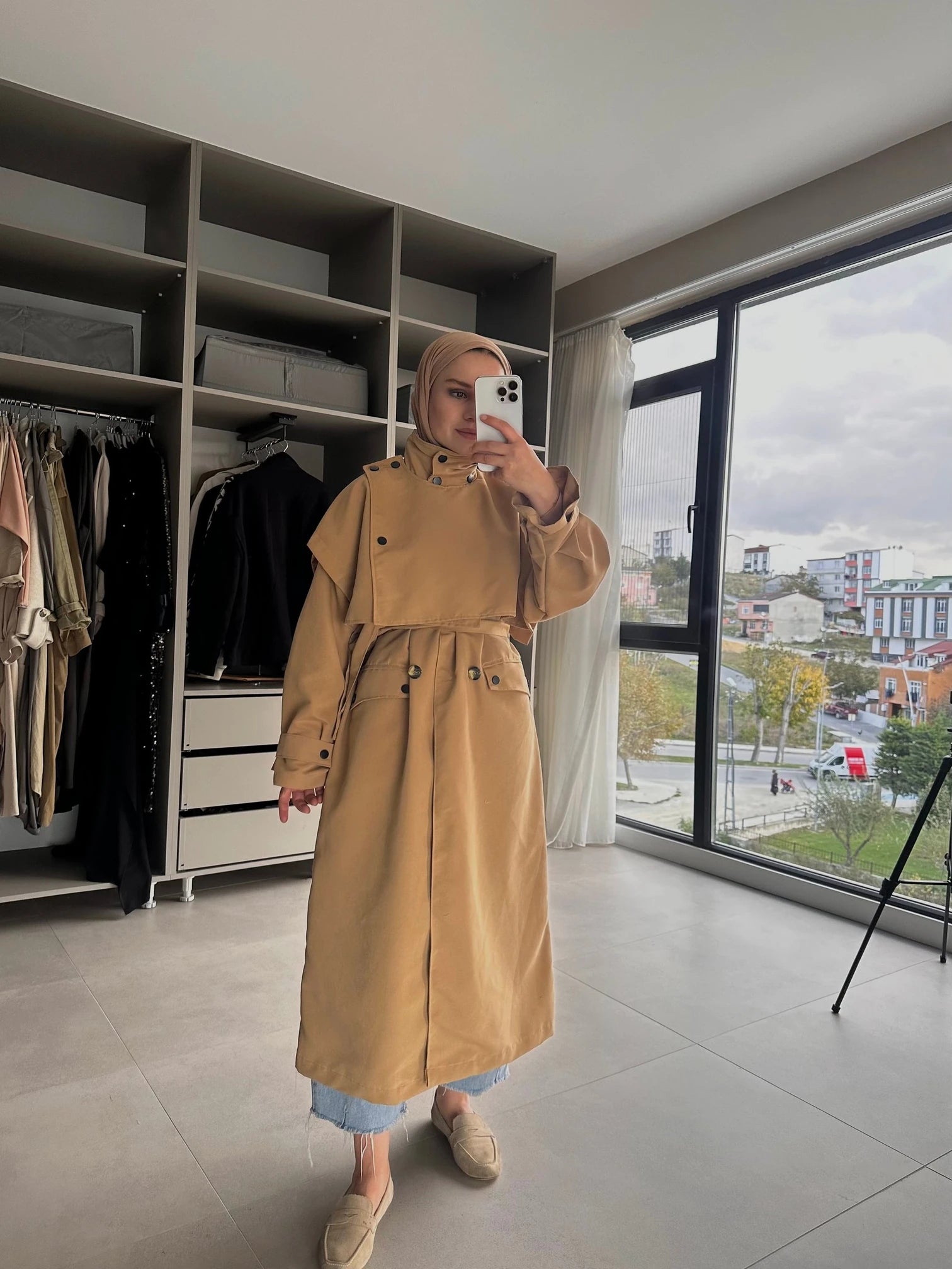 Elegant Long Trench Coat – JK004