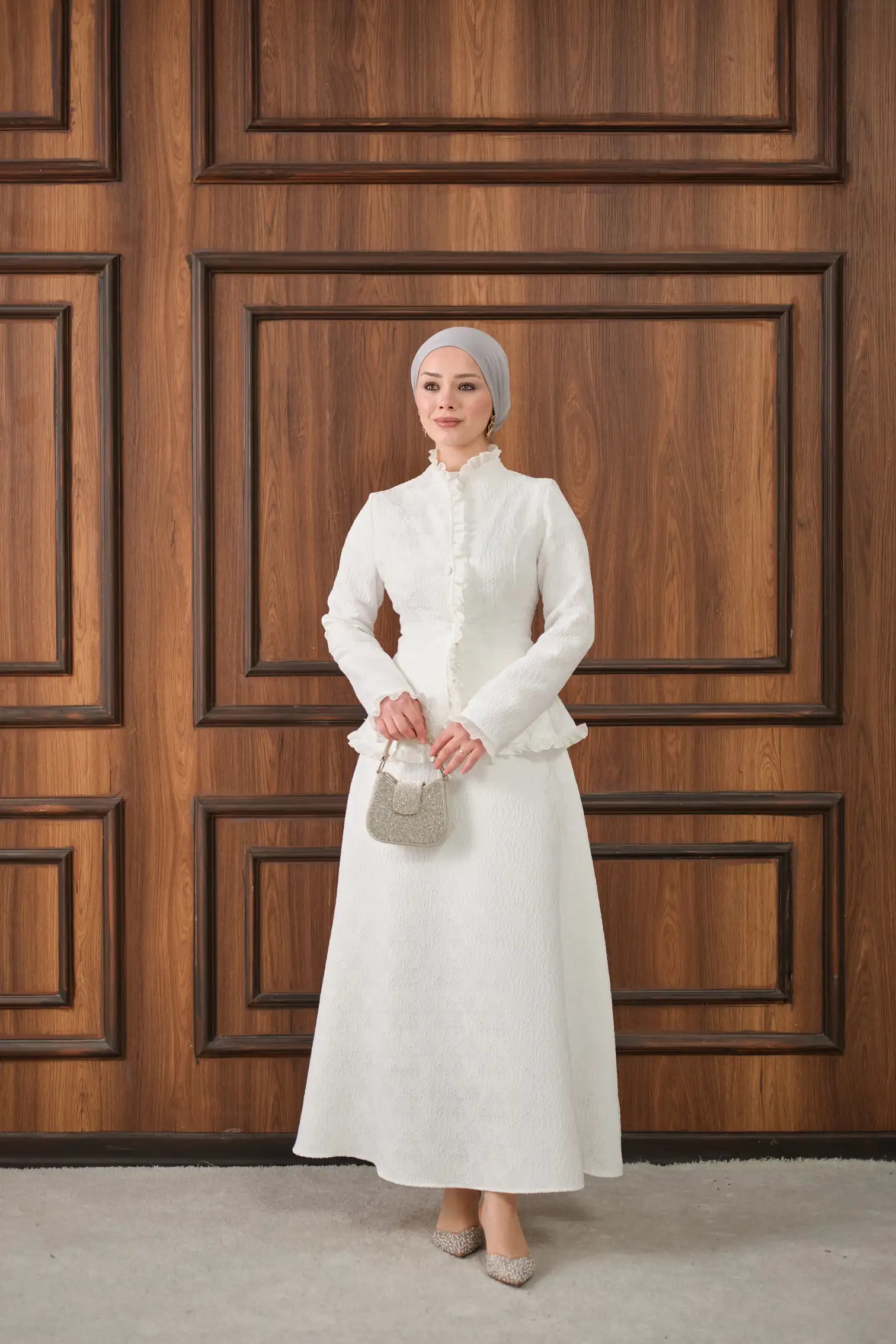 Elegant Ruffle Detail Skirt Set