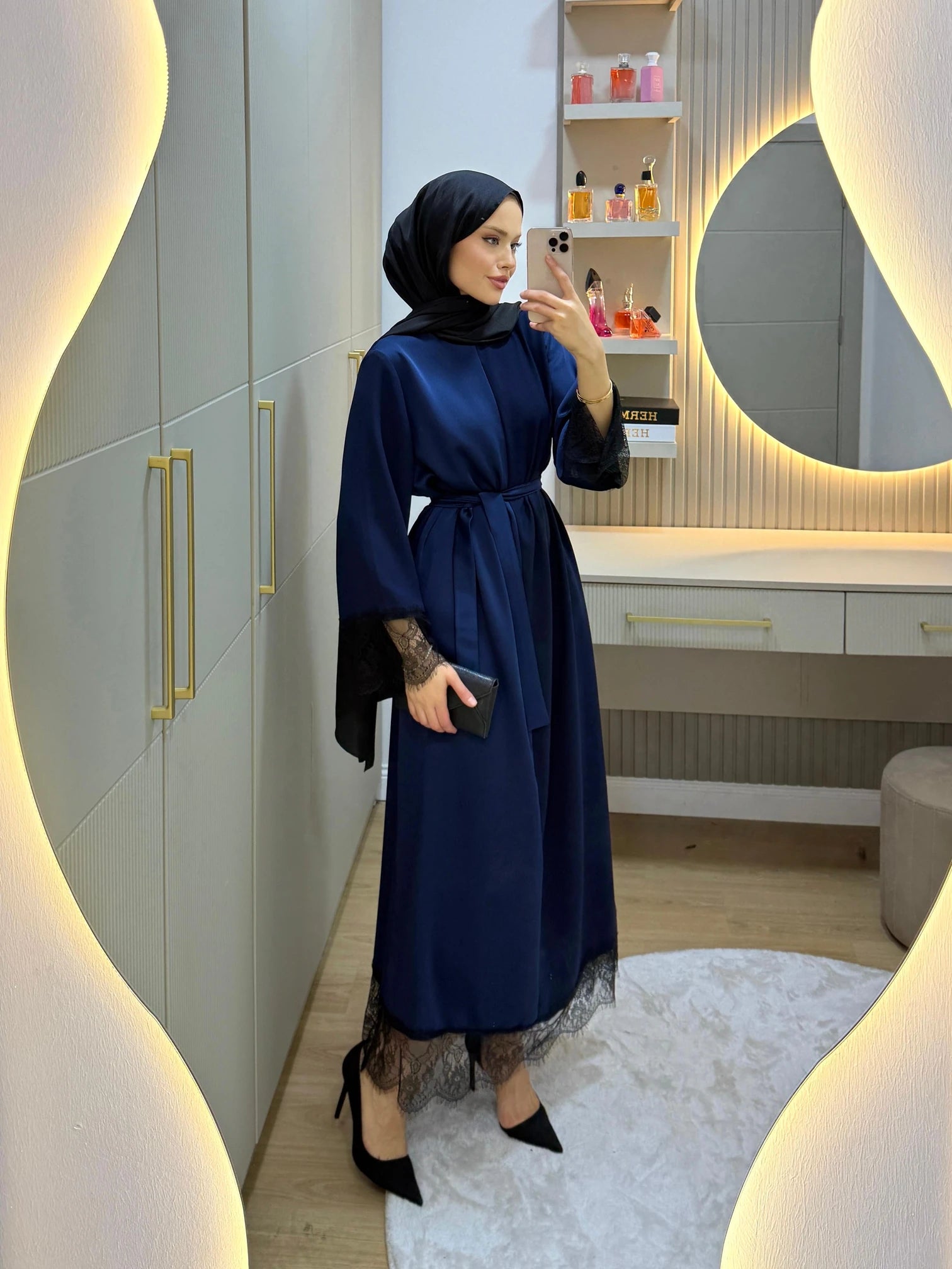 Luxury Silk Dress with Lace Details DR004