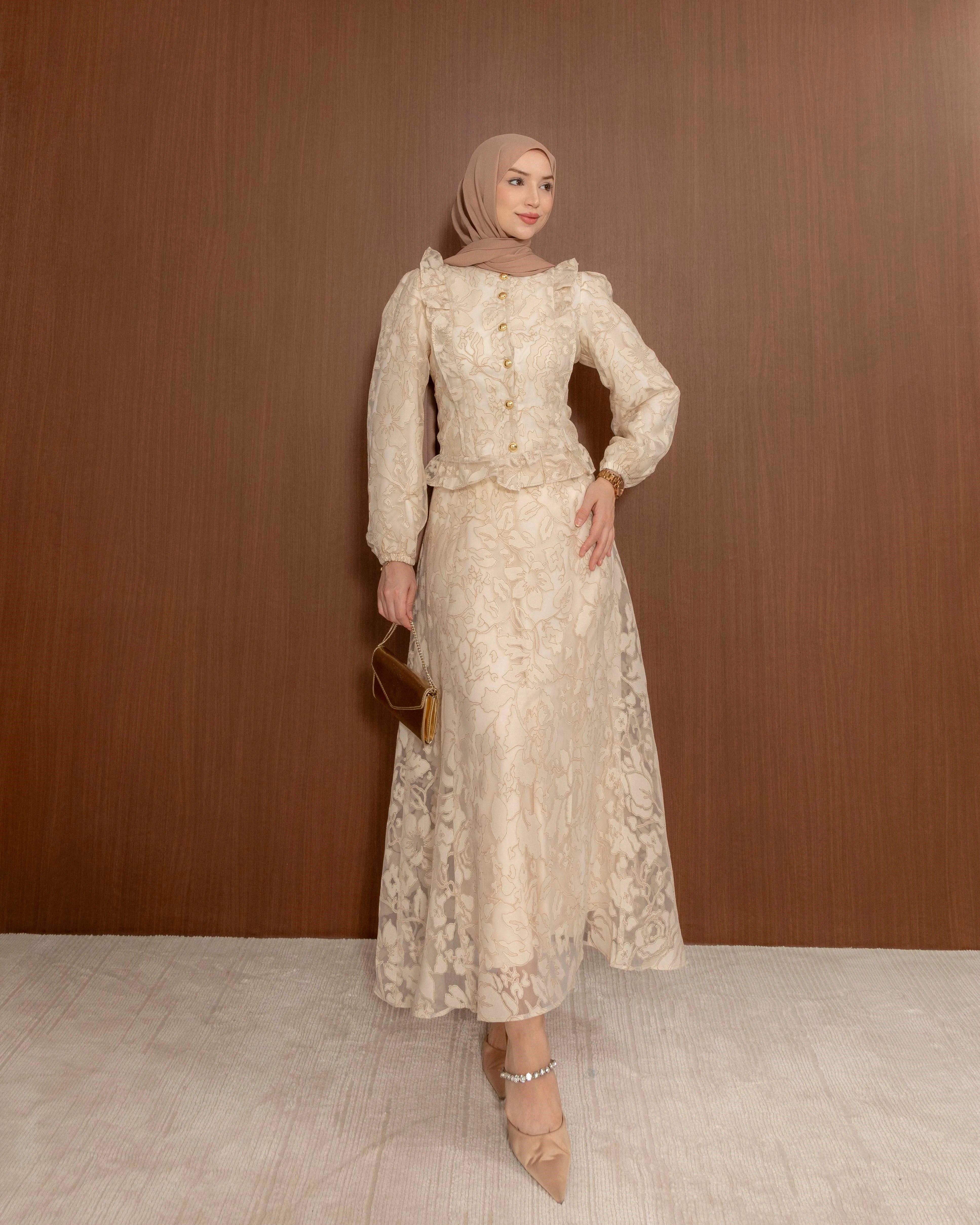 Elegant Embroidered Skirt Set