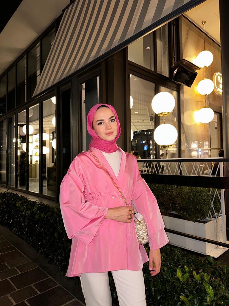 Lara Elegant Sax  Taffeta Jacket