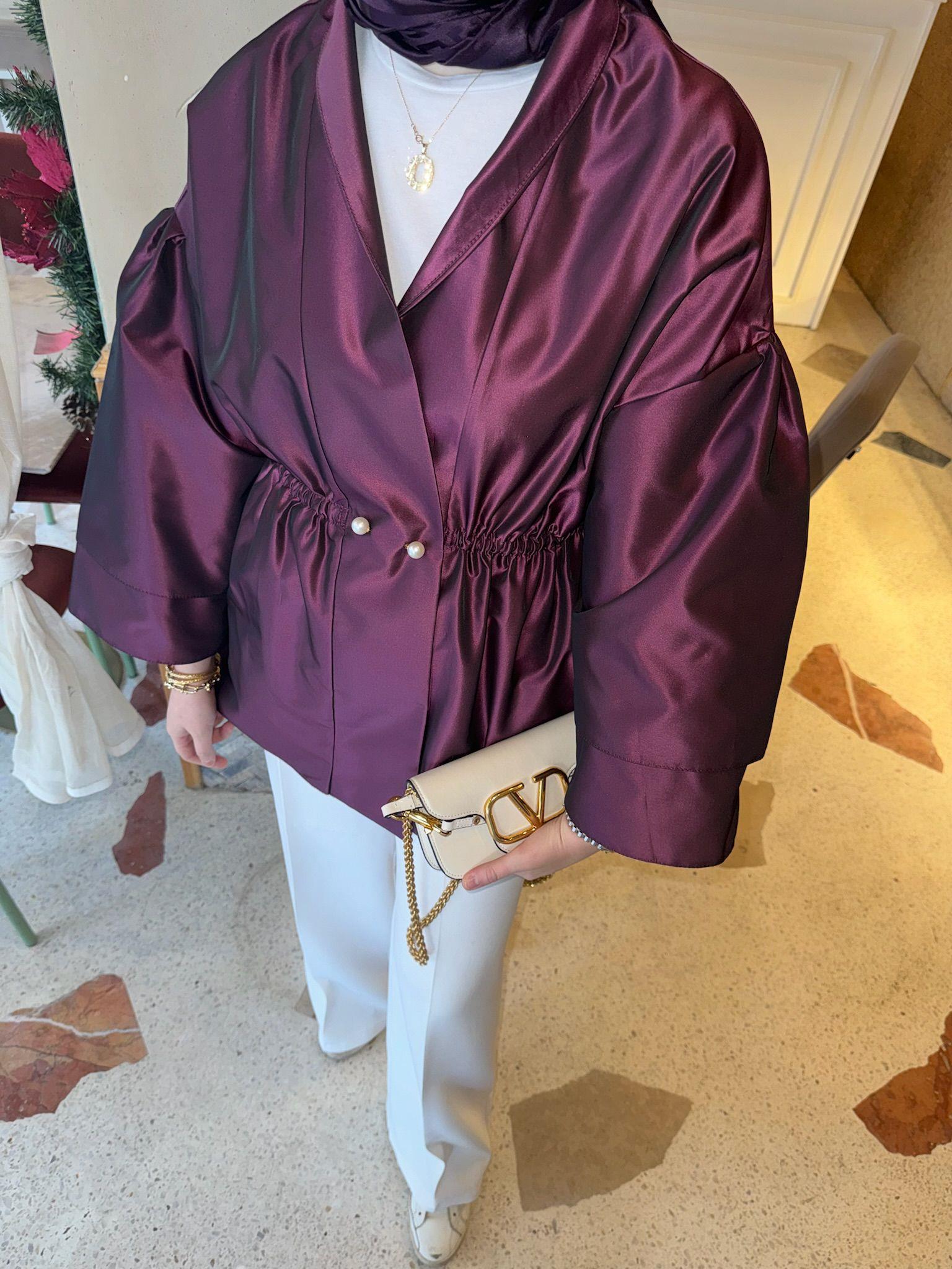 Lara Elegant Sax  Taffeta Jacket