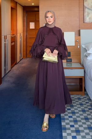 Lace-Trim Tencel Two-Piece Set with Flowing Skirt — Murdum