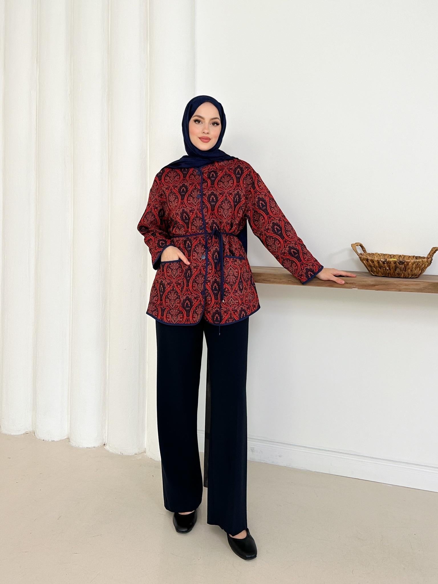 Bohemian Quilted Jacket with Belt & Pockets – Fall & Winter Essential JK009