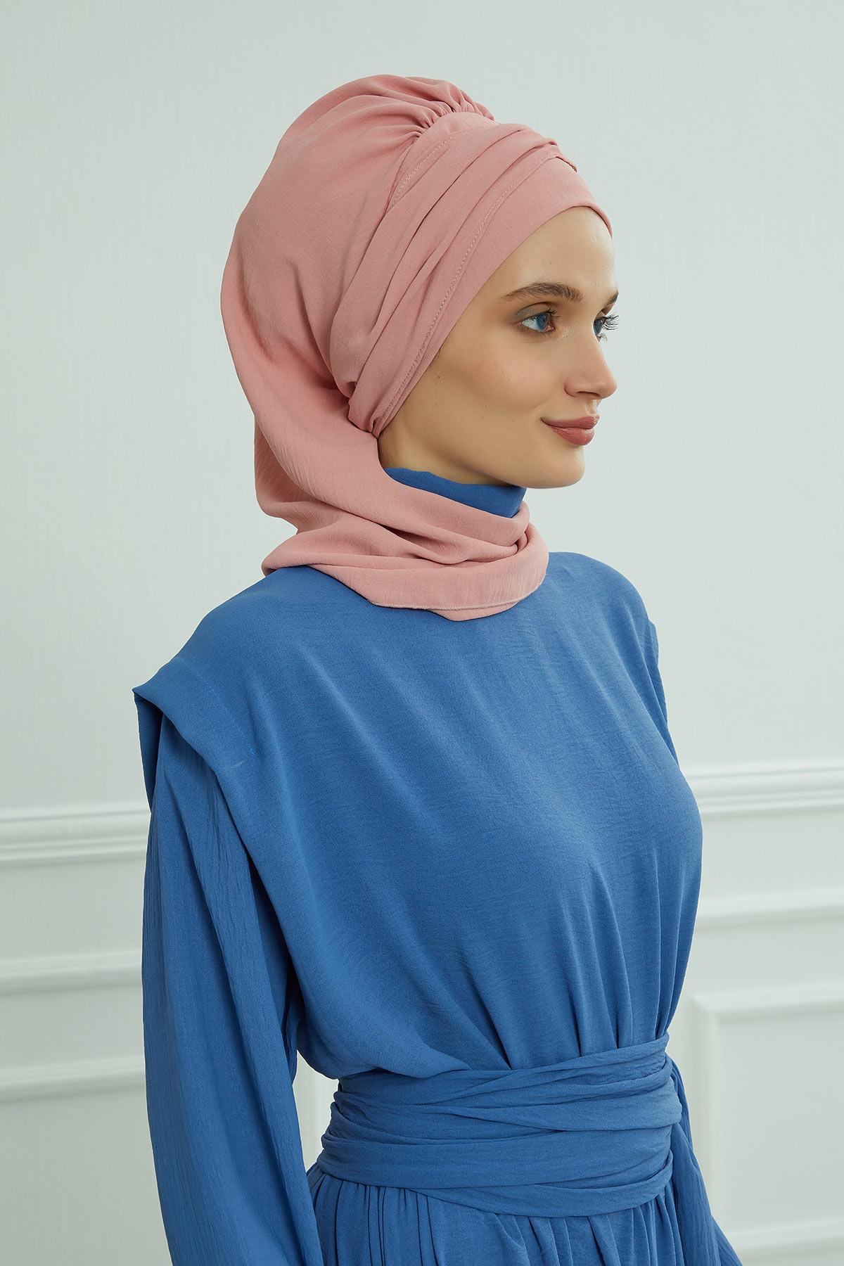 Pre-Styled Aerobin Turban with Elegant Metal Pin