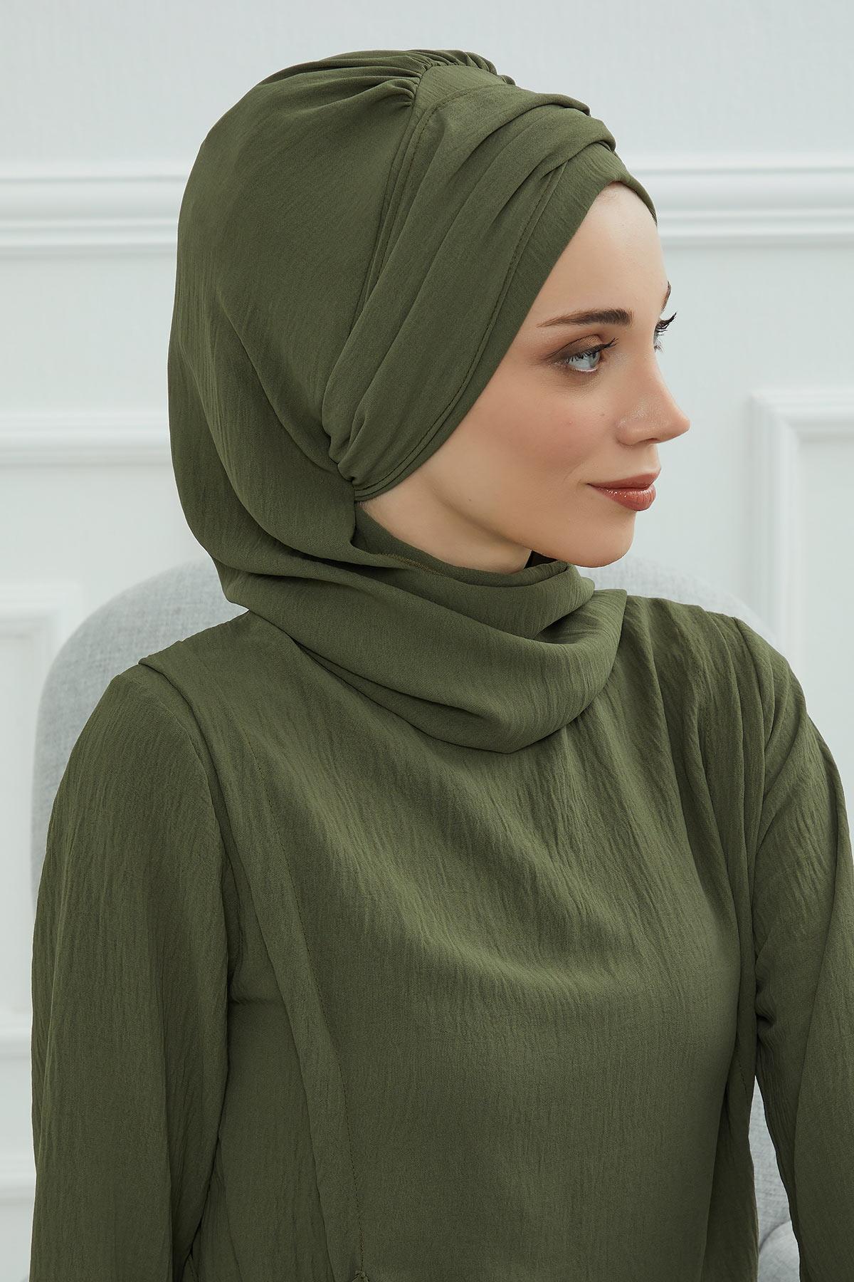 Pre-Styled Aerobin Turban with Elegant Metal Pin