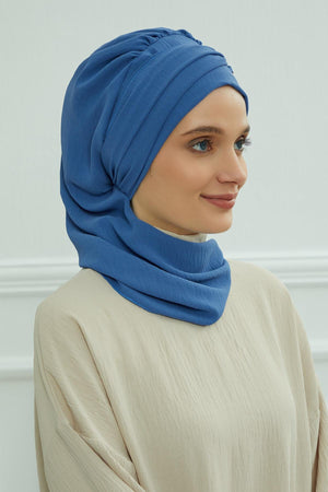 Pre-Styled Aerobin Turban with Elegant Metal Pin