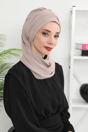 Pre-Styled Aerobin Turban with Elegant Metal Pin