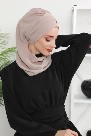 Pre-Styled Aerobin Turban with Elegant Metal Pin