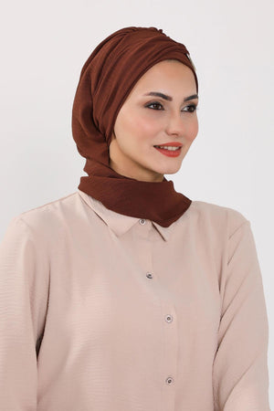 Pre-Styled Aerobin Turban with Elegant Metal Pin
