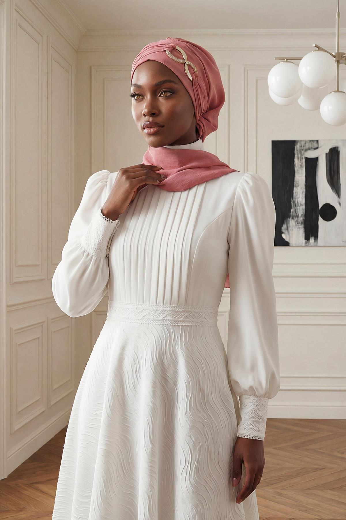 Pre-Styled Aerobin Turban with Elegant Metal Pin