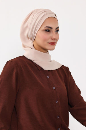 Pre-Styled Aerobin Turban with Elegant Metal Pin