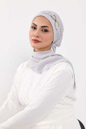 Pre-Styled Aerobin Turban with Elegant Metal Pin