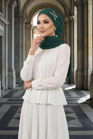 Pre-Styled Aerobin Turban with Elegant Metal Pin