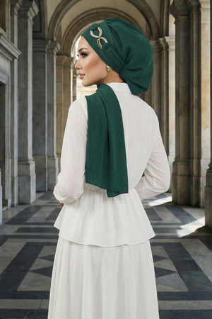 Pre-Styled Aerobin Turban with Elegant Metal Pin