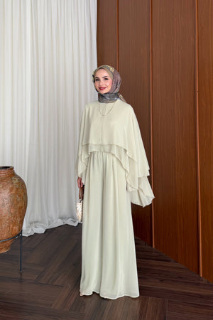 Chiffon Layered Top & Wide-Leg Pant Set — MİNT