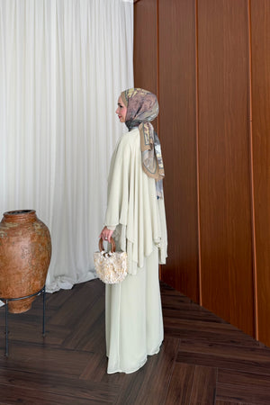 Chiffon Layered Top & Wide-Leg Pant Set — MİNT