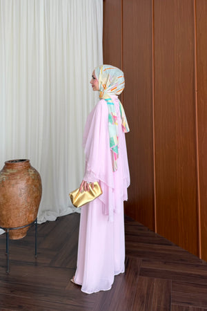 Chiffon Layered Top & Wide-Leg Pant Set — PEMBE