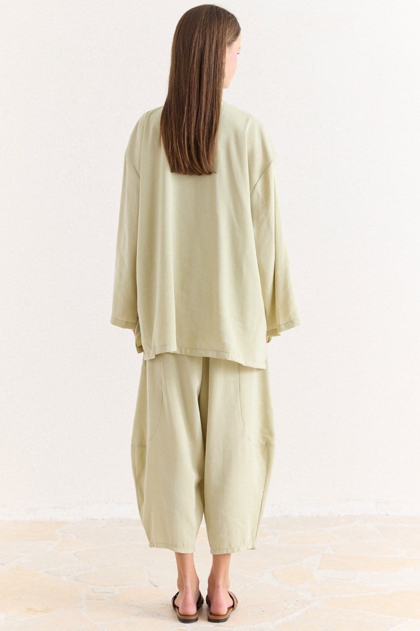 Tencel Modal Tunic & Wide-Leg Trouser Set with Frog Closures — Çağla