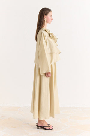 Ruffled Top & Midi Skirt Set - Modest, Relaxed Fit — Çağla