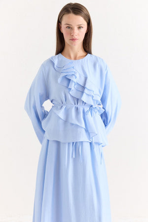 Ruffled Top & Midi Skirt Set - Modest, Relaxed Fit — Mavi