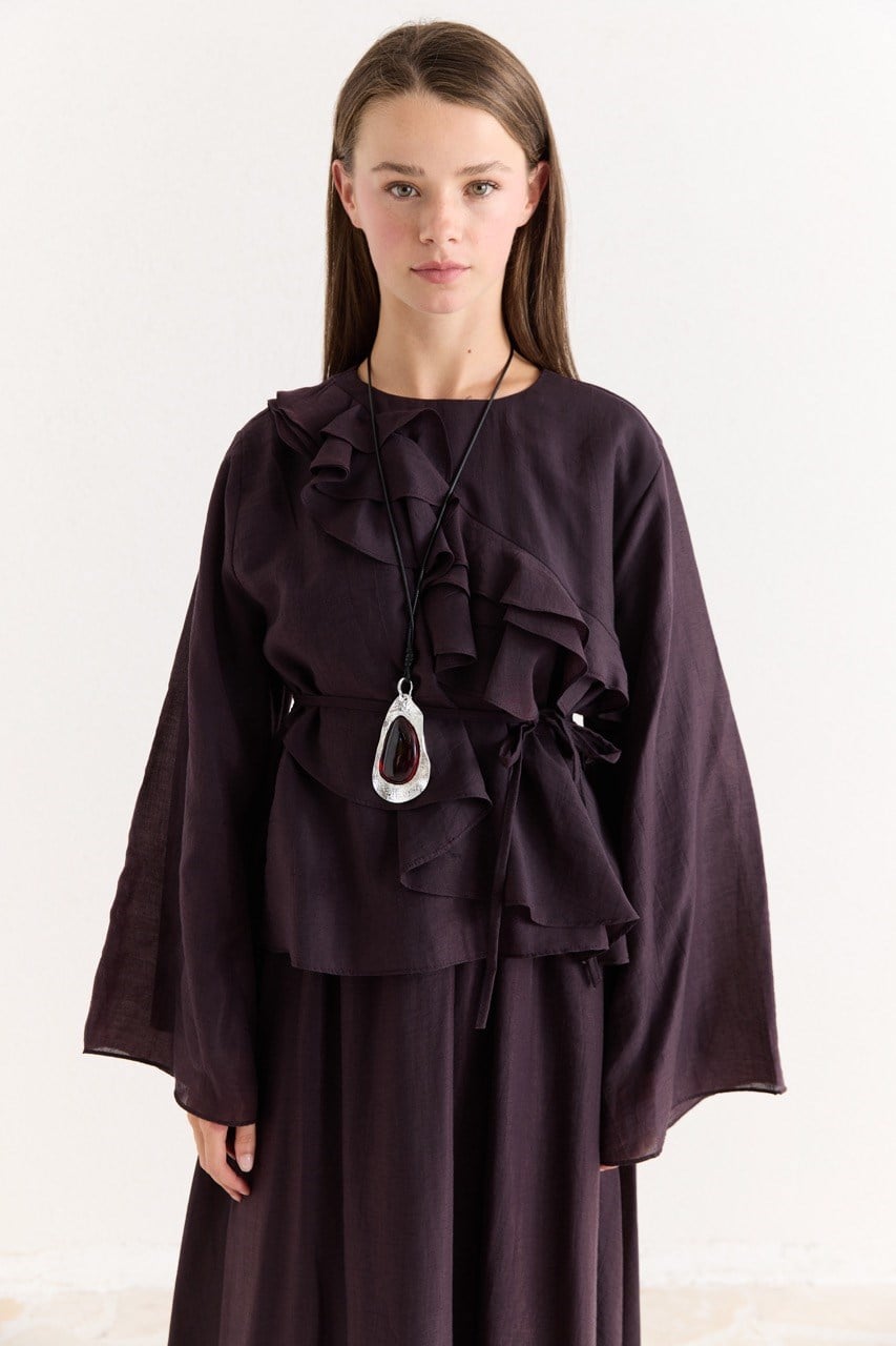 Ruffled Top & Midi Skirt Set - Modest, Relaxed Fit — Mürdüm