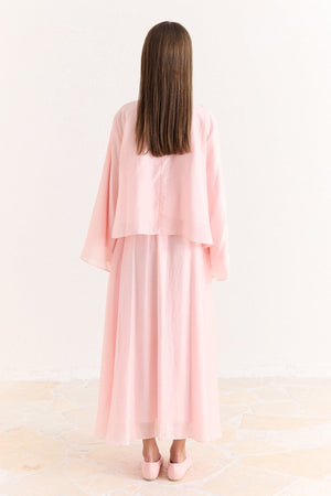Ruffled Top & Midi Skirt Set - Modest, Relaxed Fit — Pembe