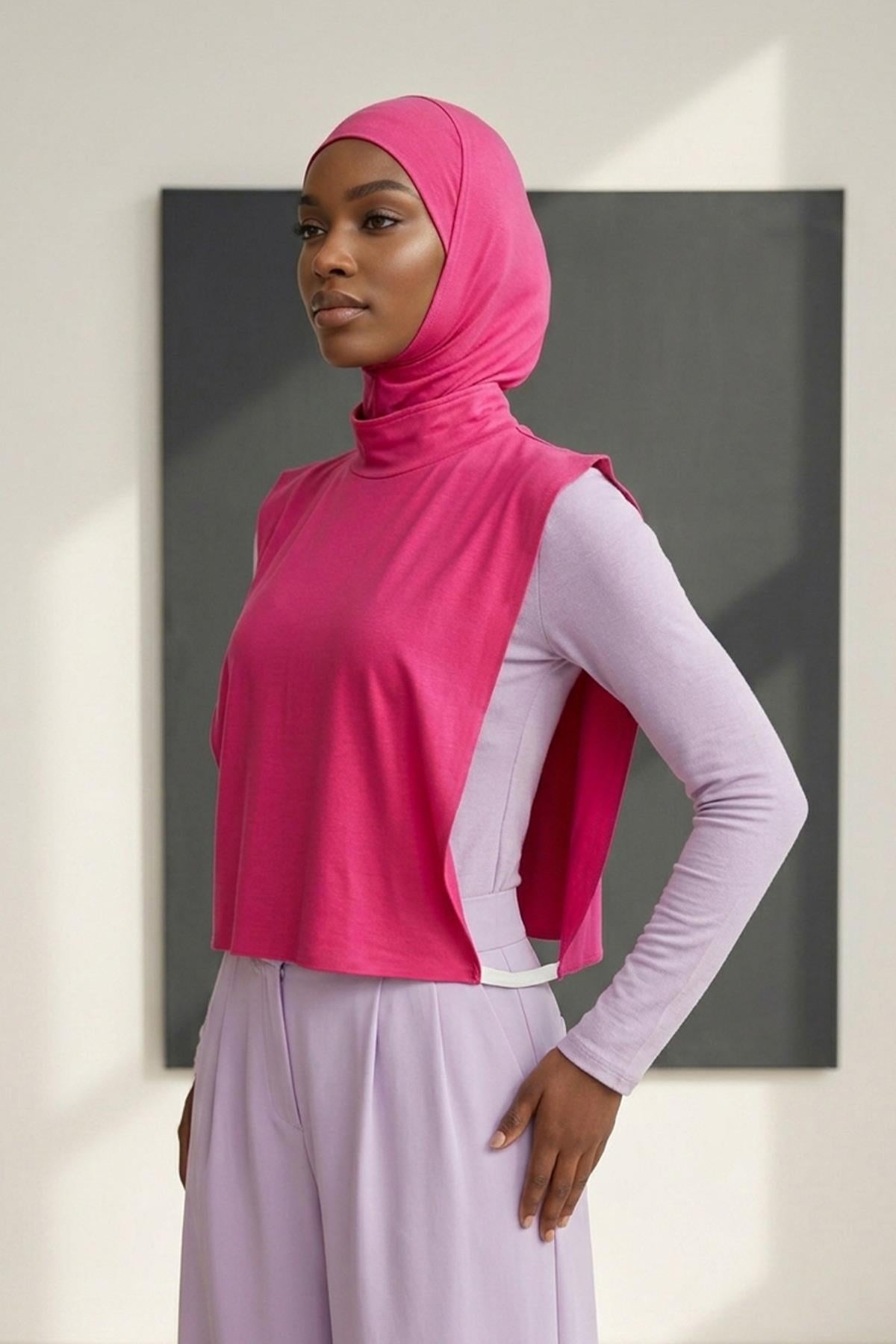 One-Piece Bonnet & Neck Cover – Soft Cotton Lycra Jersey
