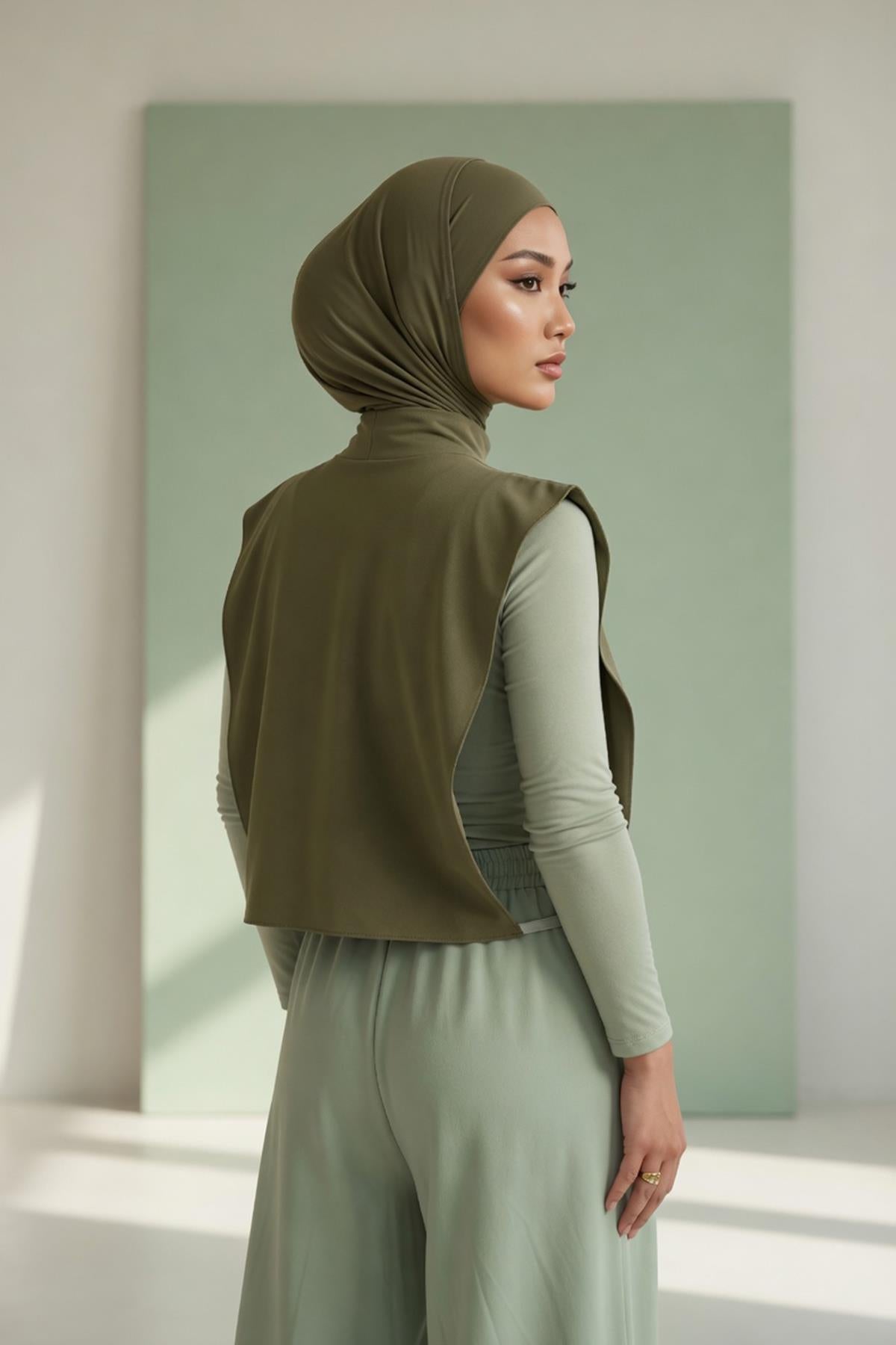 One-Piece Bonnet & Neck Cover – Soft Cotton Lycra Jersey