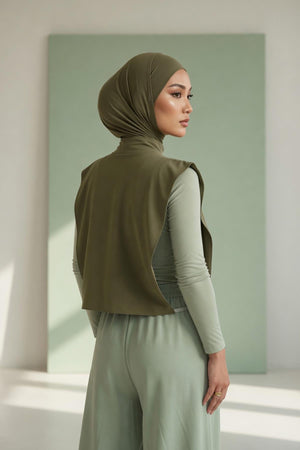 One-Piece Bonnet & Neck Cover – Soft Cotton Lycra Jersey