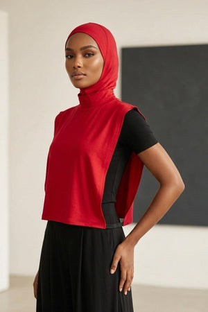 One-Piece Bonnet & Neck Cover – Soft Cotton Lycra Jersey