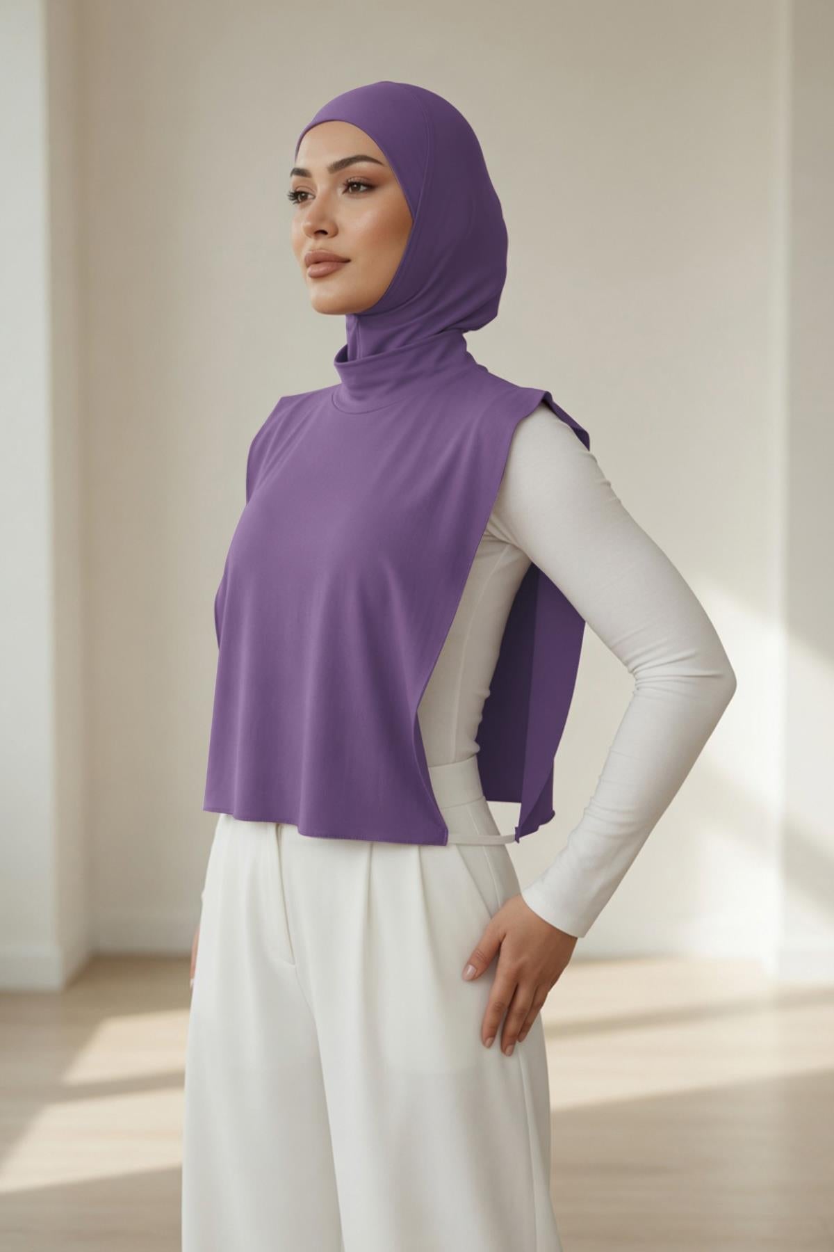 One-Piece Bonnet & Neck Cover – Soft Cotton Lycra Jersey