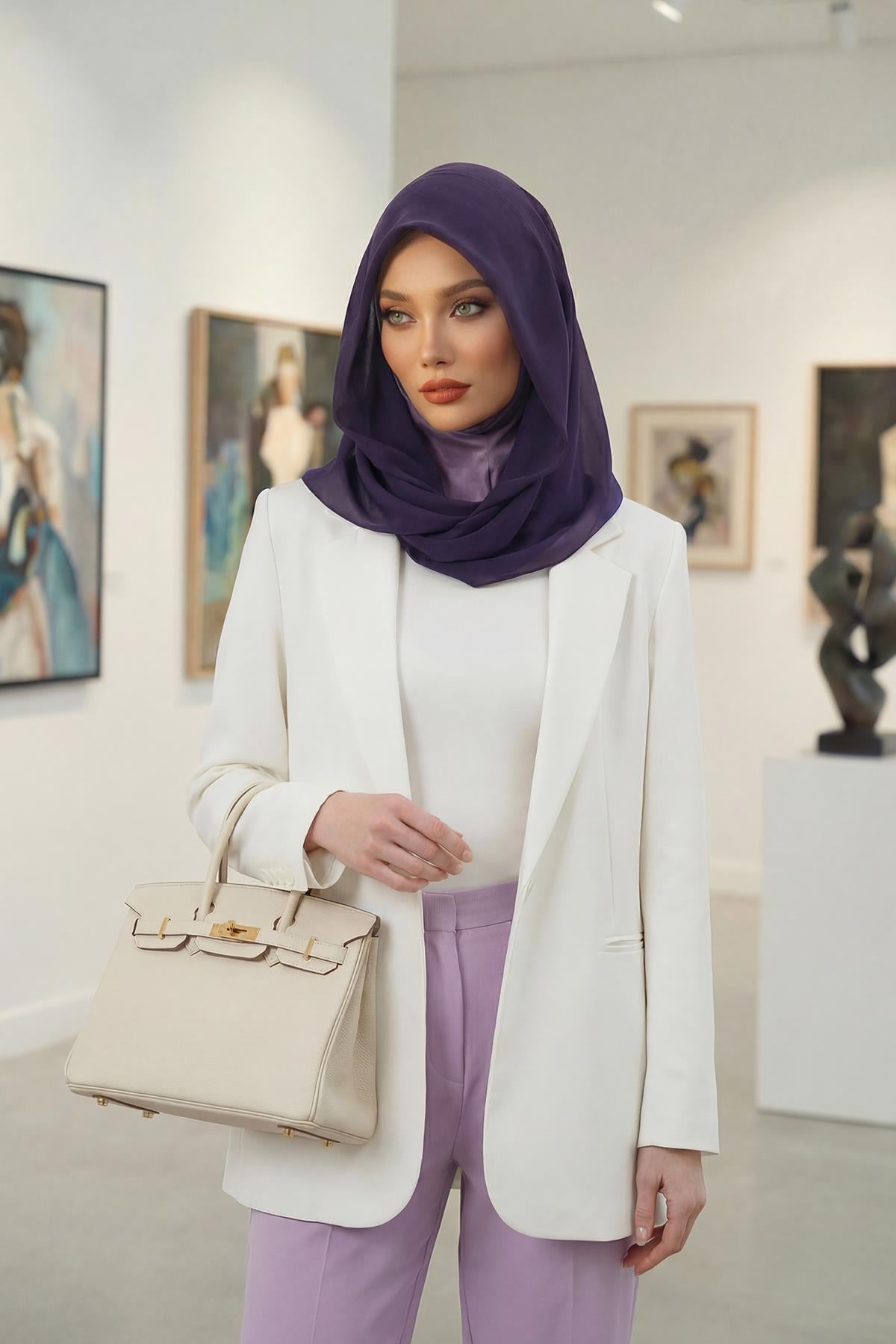 Practical Chiffon Hijab with Jersey Inner Bonnet