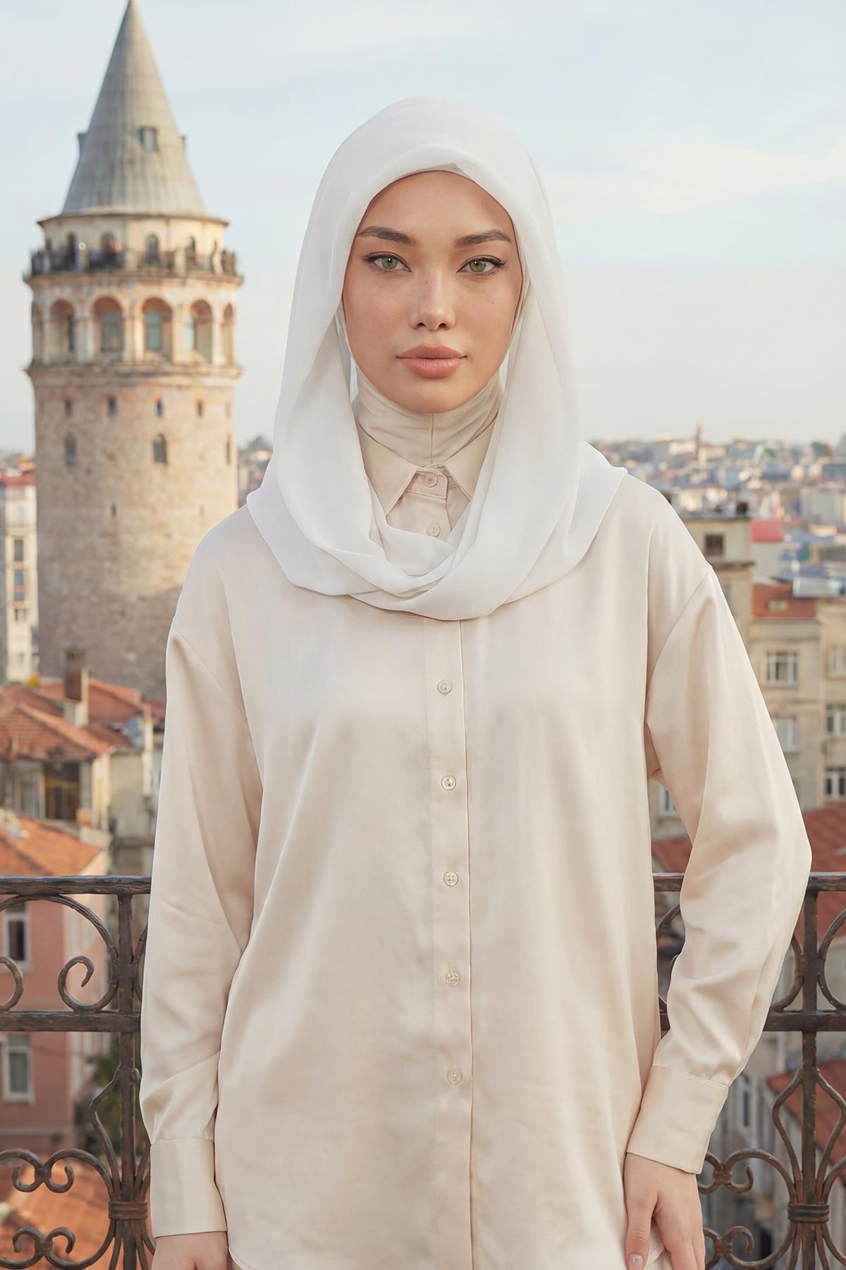 Practical Chiffon Hijab with Jersey Inner Bonnet